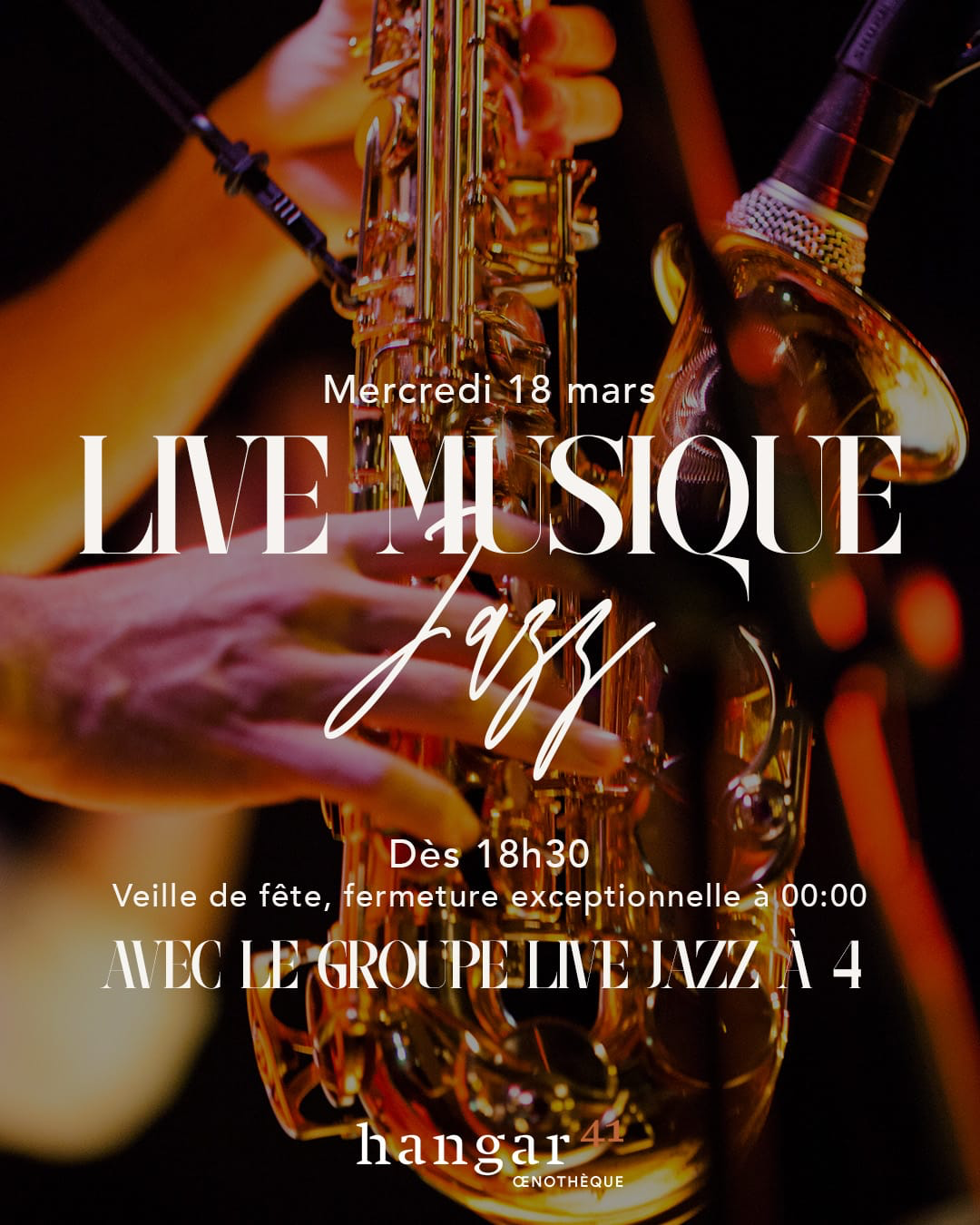 LIVE MUSIQUE JAZZ – 18.03.2026 dès 18H30